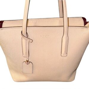 Kate Spade Pink With Red interior Leather Tote Bag EUC